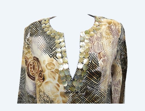 Tunique derhy beige - tunique, imprimé