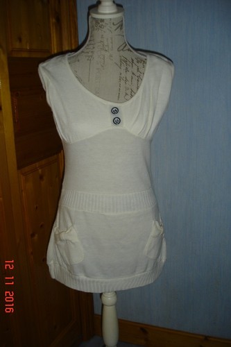 Tunique pull laine crème - pull,