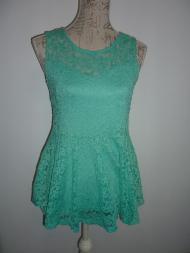 Tunique dentelle vert - en,